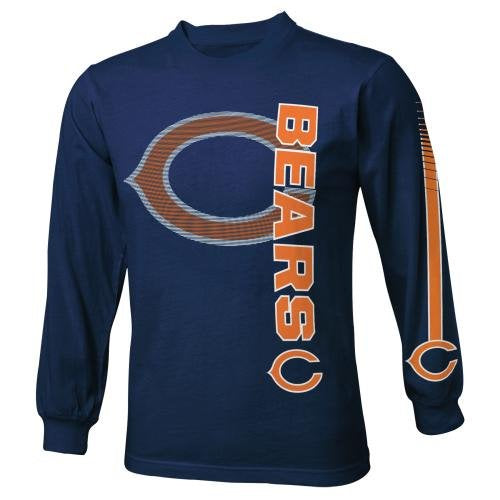 Outerstuff Chicago Bears Youth NFL Mirage Navy Long Sleeve T-Shirt product image 1, provided for visual reference and