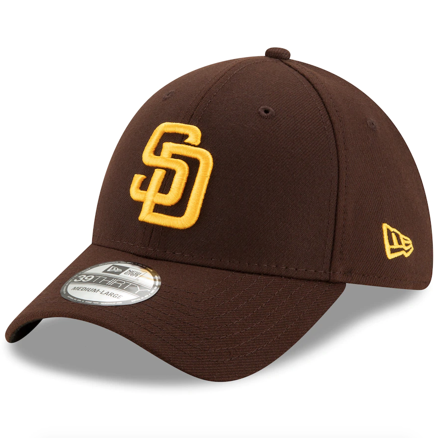 San Diego Padres New Era Brown Team Classic 39THIRTY Flex Hat for Men product image 1, provided for visual reference and