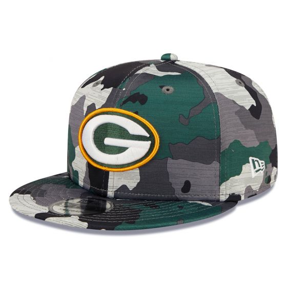 Green Bay Packers New Era Camo 2022 NFL Training Camp Official 9FIFTY Snapback Adjustable Hat for Men product image 1,