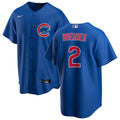 NIKE Men Nico Hoerner Chicago Cubs Blue Alternate Premium Stitch Replica Jersey product image 1, provided for visual