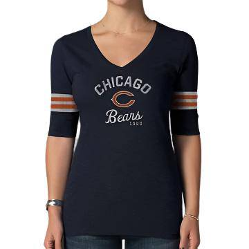 Womens Chicago Bears Fall Navy Midfield Scrum T-Shirt product image 1, provided for visual reference and product detail