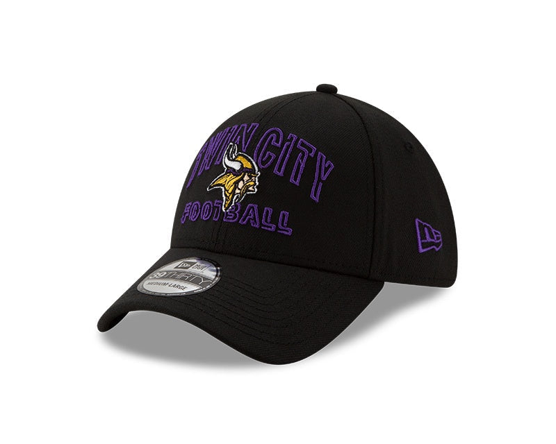 Minnesota Vikings New Era 2020 NFL Draft Alternate Black 39THIRTY Flex Hat for Men product image 2, provided for visual