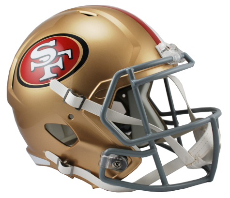 San Francisco 49ers Full Size Replica Speed Helmet product image 1, provided for visual reference and product detail review