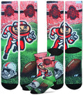 Ohio State Buckeyes Adult NCAA Mascot Socks product image 1, provided for visual reference and product detail review