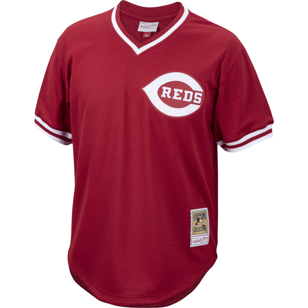 Pete Rose Cincinnati Reds Mitchell & Ness Cooperstown Collection Authentic Mesh Batting Practice Jersey - Red for Men