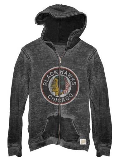 Women’s Chicago Blackhawks Long Sleeve Burnout Zip Hoodie product image 1, provided for visual reference and product detail
