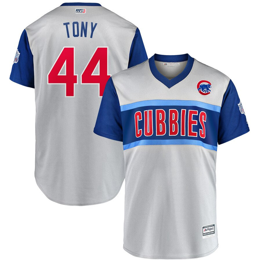 Chicago Cubs Anthony Rizzo "Tony" Majestic Gray 2019 MLB Little League Classic Replica Player Jersey for Men product image