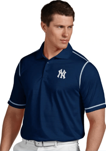 Antigua Men New York Yankees Navy Icon Performance Polo product image 1, provided for visual reference and product detail
