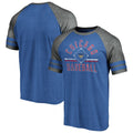Chicago Cubs Fanatics Branded Heathered Royal/Gray True Classics Diamond Legacy Tri-Blend Raglan T-Shirt for Men product
