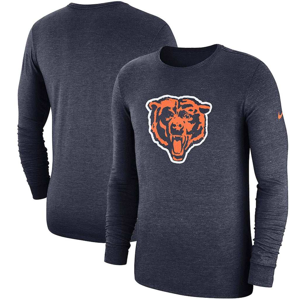 Chicago Bears Nike Navy Fan Gear Crackle Historic Tri-Blend Long Sleeve T-Shirt for Men product image 1, provided for visual