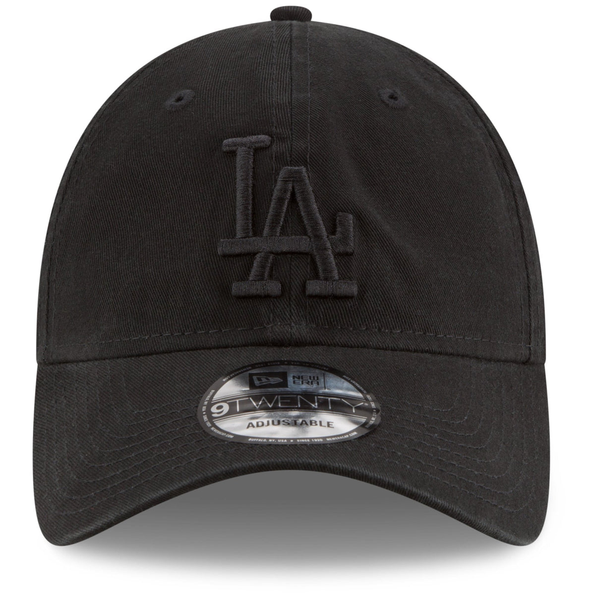 New Era Black Los Angeles Dodgers Tonal Core Classic 9TWENTY Adjustable Hat for Men product image 2, provided for visual