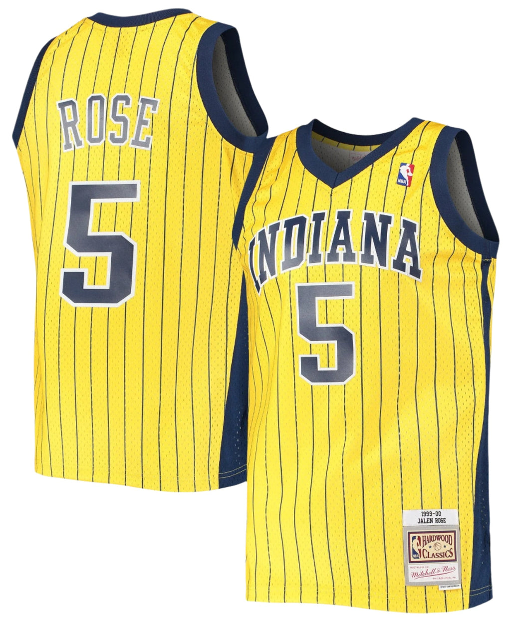 Jalen Rose Indiana Pacers Mitchell & Ness 1999-00 Hardwood Classics Swingman Jersey - Gold for Men product image 1, provided