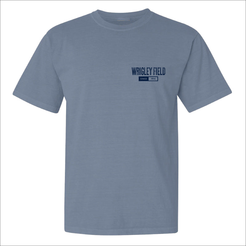 Wrigley Field Bluestone Smokey Arch T-Shirt for Men product image 1, provided for visual reference and product detail review