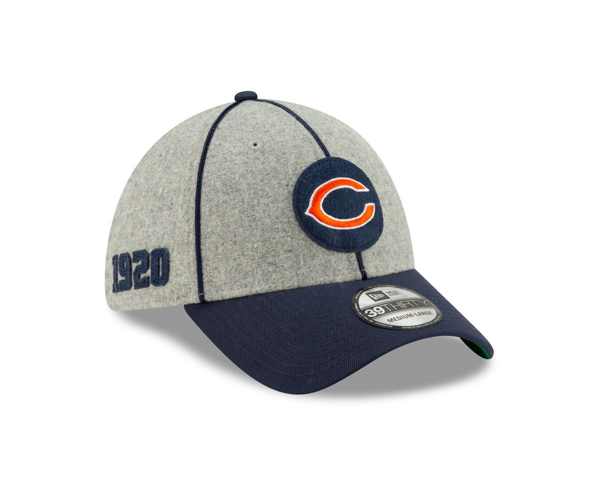 Chicago Bears 2019 Established Collection Sideline 1920 Home "C" Logo Gray/Navy 39THIRTY Flex Hat product image 3, provided