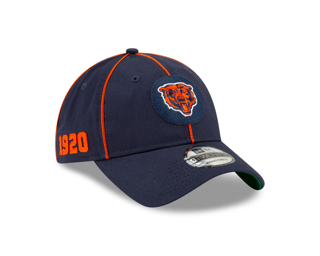 Chicago Bears 2019 Established Collection Sideline 1920 Home Bear Head Logo Navy 9TWENTY Adjustable Hat product image 3,