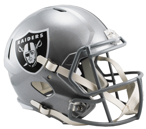 Las Vegas Raiders Full Size Speed Replica Helmet product image 1, provided for visual reference and product detail review