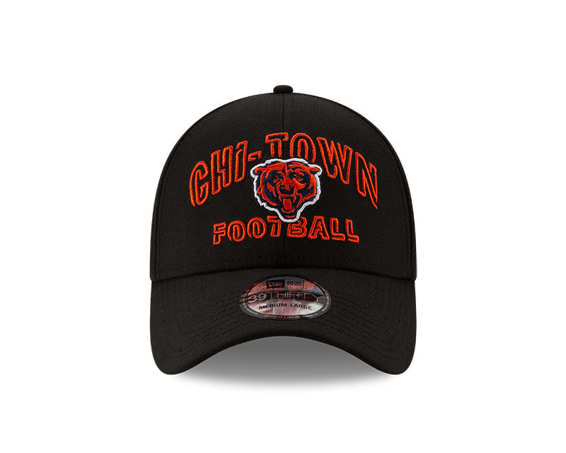 Chicago Bears New Era 2020 NFL Draft Alternate Black 39THIRTY Flex Hat for Men product image 2, provided for visual