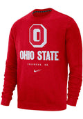 Ohio State Buckeyes Red Nike College Club Fleece Crew Neck Sweatshirt for Men product image 1, provided for visual reference