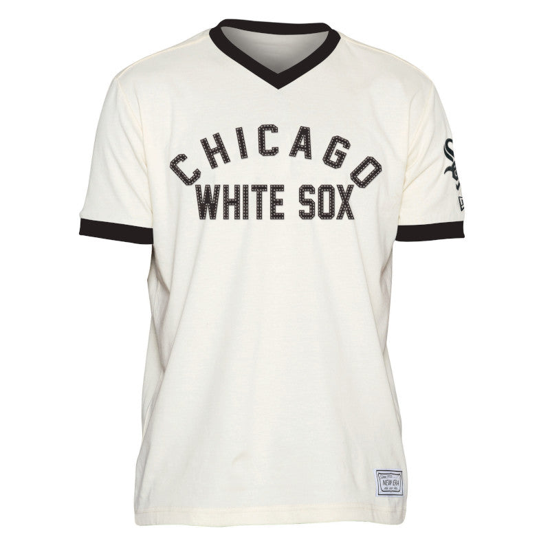 Chicago White Sox Cream Block New Era T-Shirt for Men product image 1, provided for visual reference and product detail