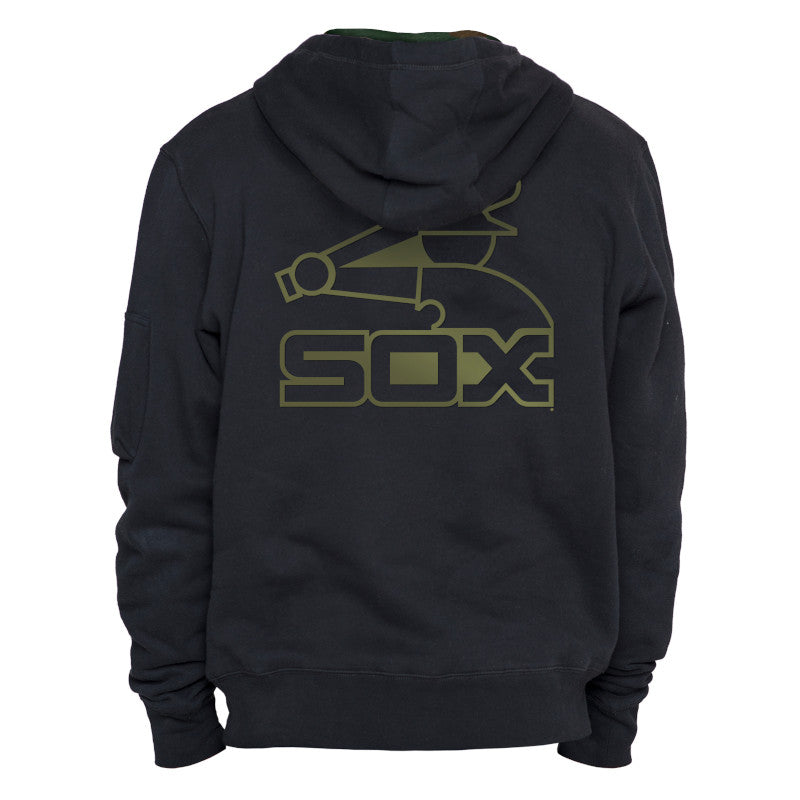 Mens Chicago White Sox Alpha Industries New Era Black Cooperstown Collection Hoodie product image 2, provided for visual