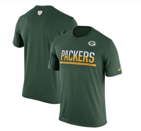 Green Bay Packers Nike Team Practice Legend Performance Green T-Shirt for Men product image 1, provided for visual reference