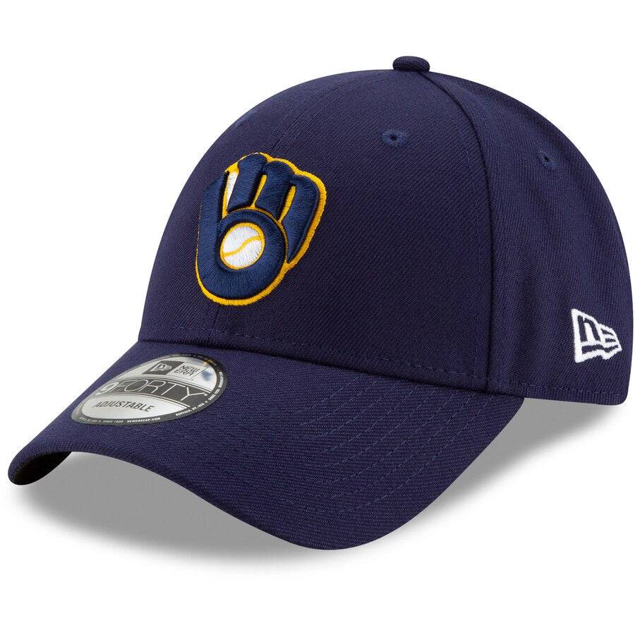 Milwaukee Brewers Away The League 9FORTY Adjustable Hat - Navy for Men product image 1, provided for visual reference and