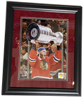 Chicago Blackhawks Patrick Kane "Trophy Shot" 2015 Stanley Cup 18" x 21" Framed Photo product image 1, provided for visual