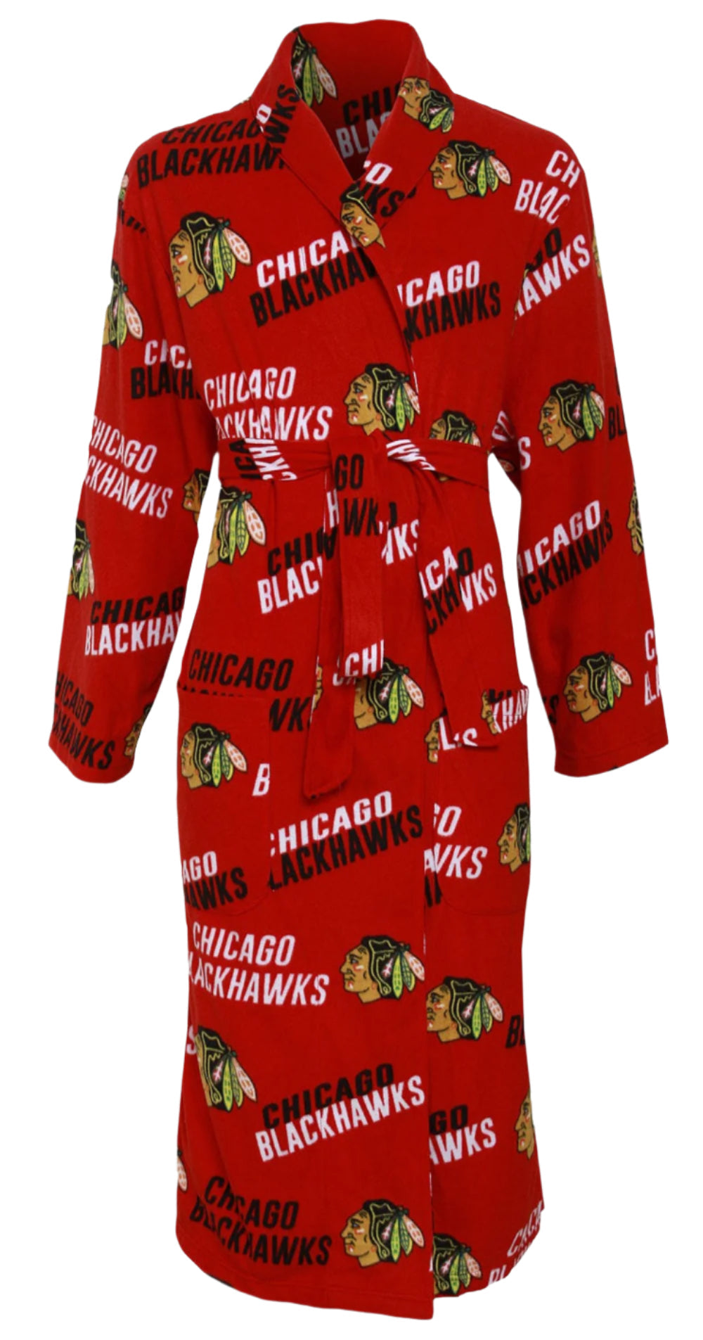 Chicago Blackhawks Red Facade Microfleece Robe for Women product image 1, provided for visual reference and product detail