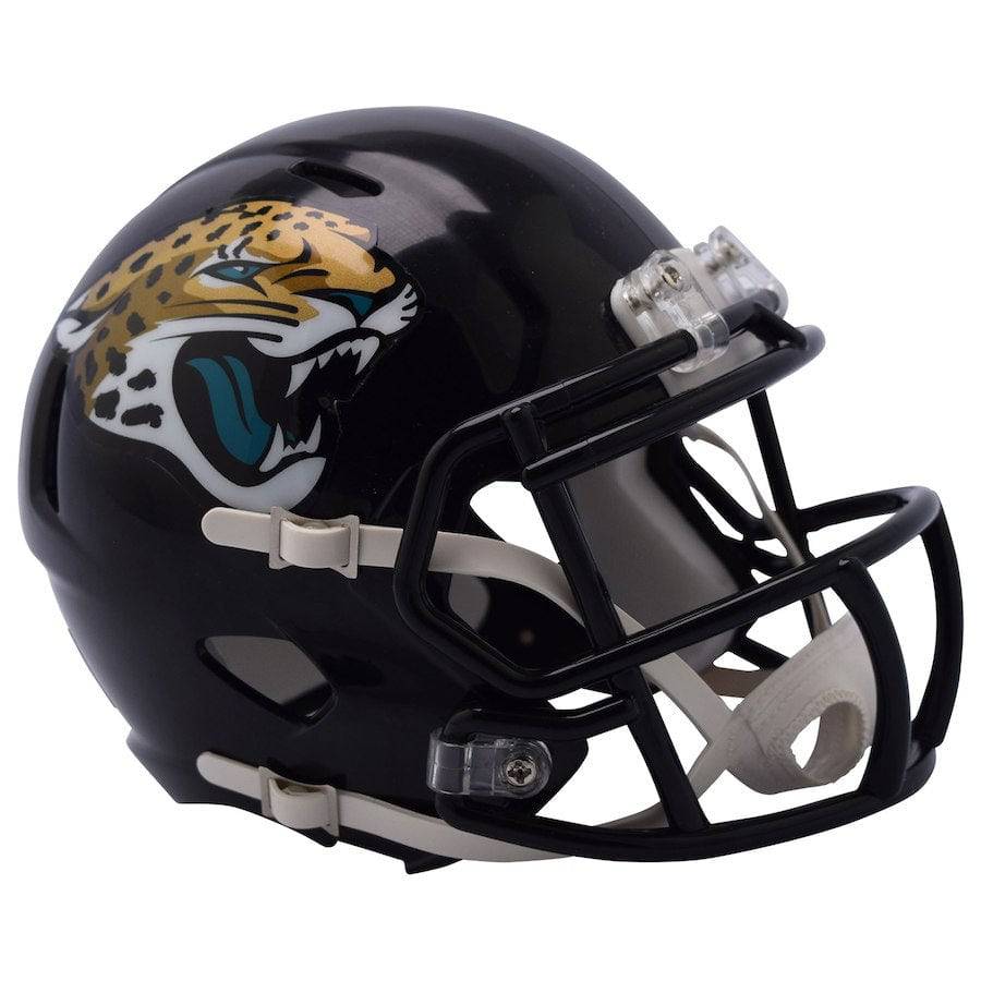 Jacksonville Jaguars Riddell Black Speed Mini Helmet product image 1, provided for visual reference and product detail review