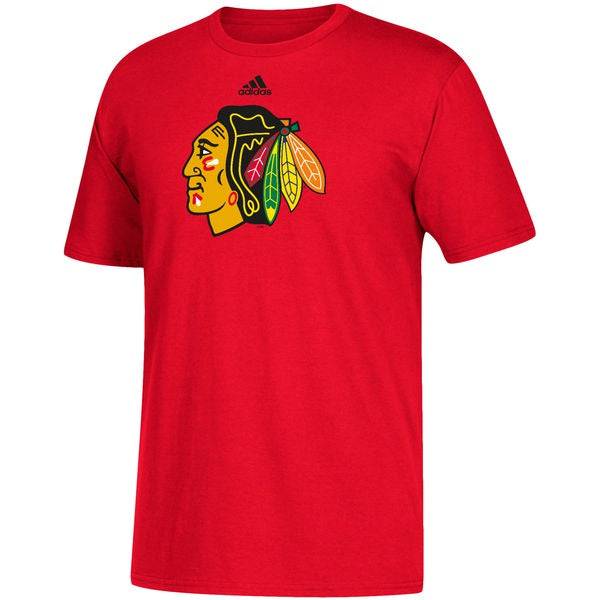 Chicago Blackhawks adidas Red Primary Logo T-Shirt for Men product image 1, provided for visual reference and product detail