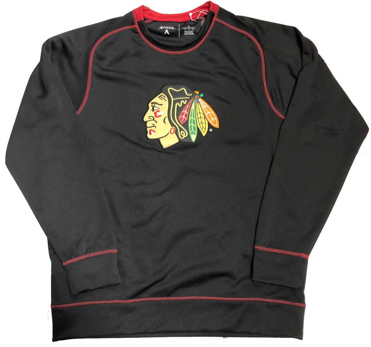 Chicago Blackhawks Volt Logo Fleece Sweatshirt By Antigua product image 1, provided for visual reference and product detail