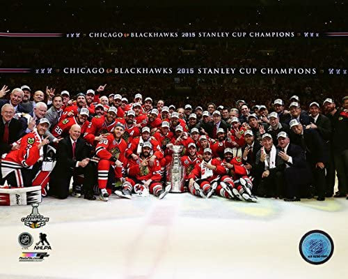 NHL Chicago Blackhawks 2015 Stanley Cup Champions Team Celebration Photo product image 1, provided for visual reference and