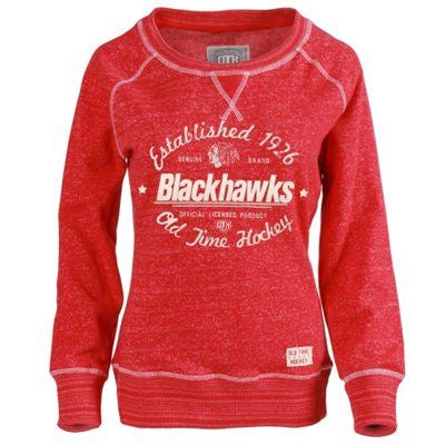 Women’s Chicago Blackhawks Crystal Crewneck Sweatshirt product image 1, provided for visual reference and product detail