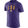 LSU Tigers Nike Arch Suede T-Shirt- Purple for Men product image 1, provided for visual reference and product detail review