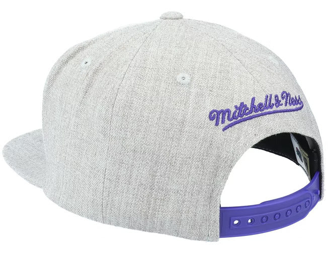 Utah Jazz HWC Gray Heathered 2.0 Mitchell & Ness Snapback Hat product image 2, provided for visual reference and product