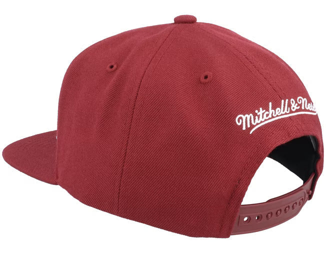 Miami Heat Mitchell & Ness NBA Core basic Maroon Snapback Hat for Men product image 4, provided for visual reference and