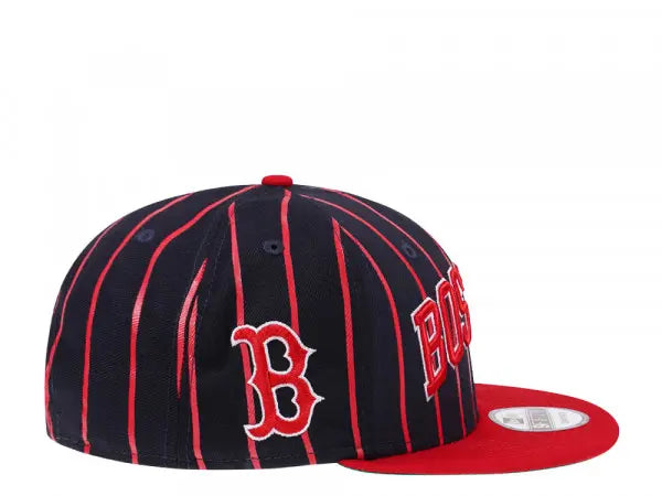 Boston Red Sox Navy/Red City Arch New Era 9FIFTY Snapback Hat product image 2, provided for visual reference and product