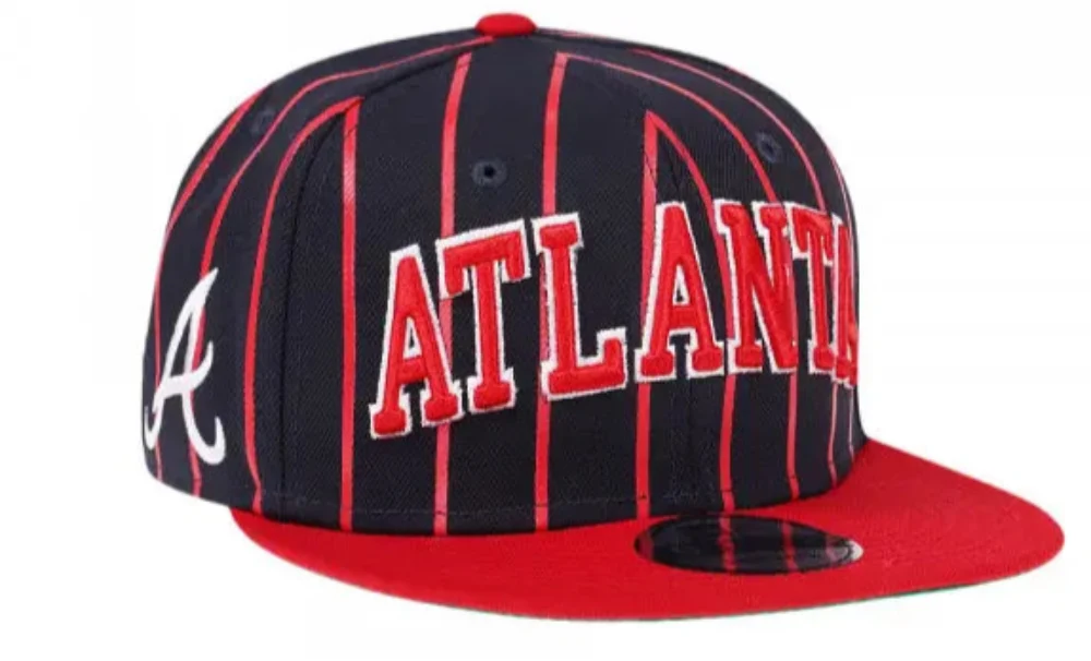 Atlanta Braves Navy/Red City Arch New Era 9FIFTY Snapback Hat product image 1, provided for visual reference and product