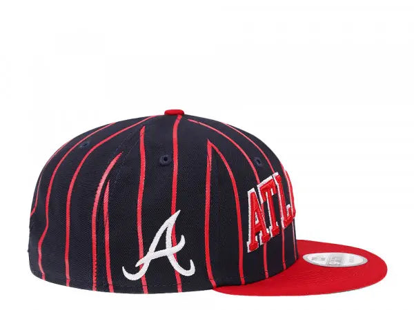 Atlanta Braves Navy/Red City Arch New Era 9FIFTY Snapback Hat product image 2, provided for visual reference and product