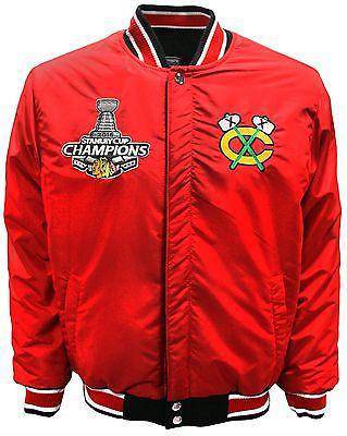 Mens Chicago Blackhawks Reversible 2015 Stanley Cup Champions Jacket product image 2, provided for visual reference and