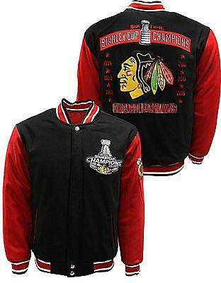 Mens Chicago Blackhawks Reversible 2015 Stanley Cup Champions Jacket product image 3, provided for visual reference and