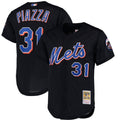 New York Mets Mike Piazza Mitchell & Ness Black Cooperstown Collection Mesh Batting Practice Jersey for Men product image 1,
