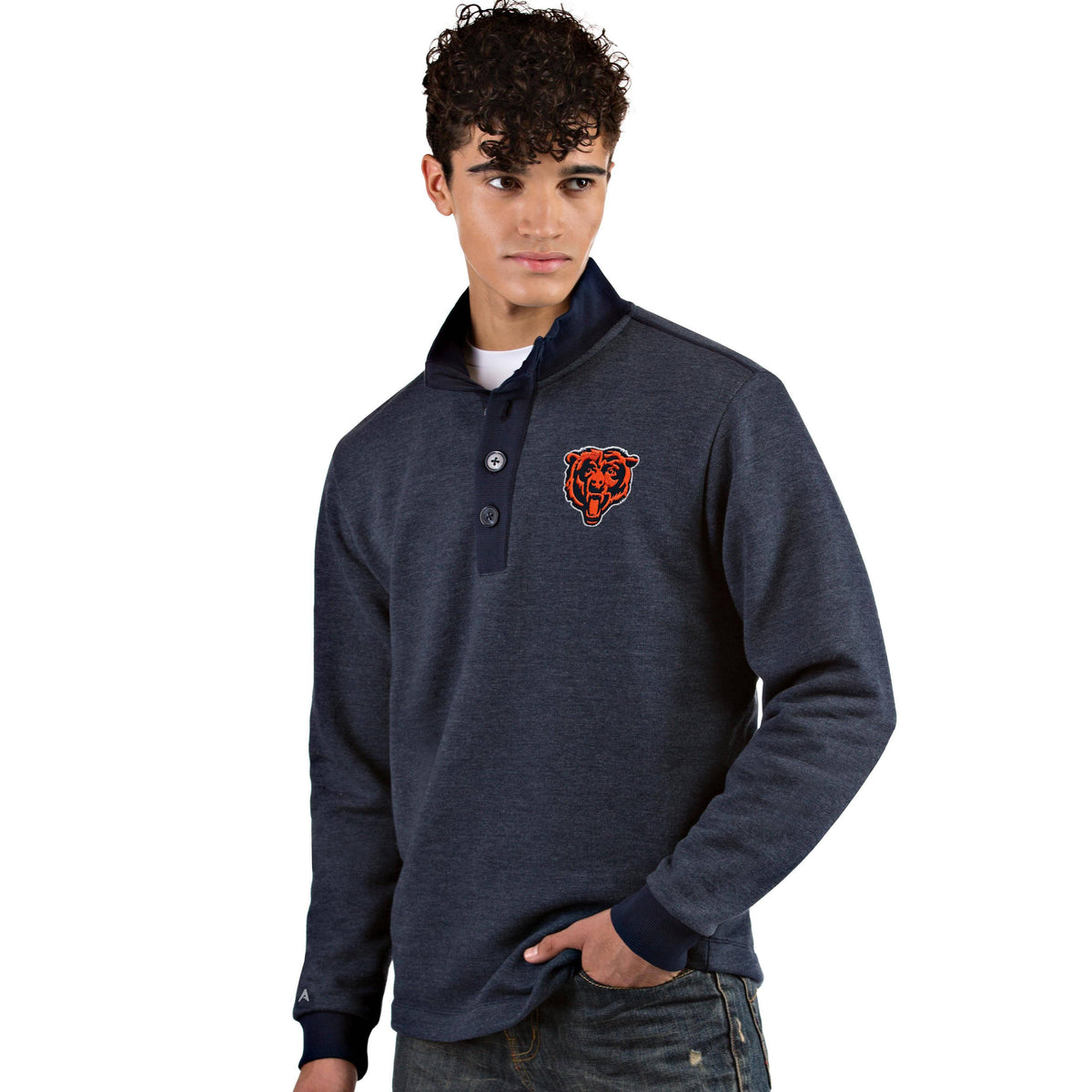 Mens Chicago Bears Pivotal Sweater By Antigua product image 1, provided for visual reference and product detail review