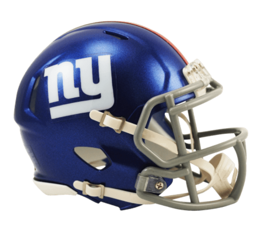 New York Giants Speed Mini Helmet product image 1, provided for visual reference and product detail review