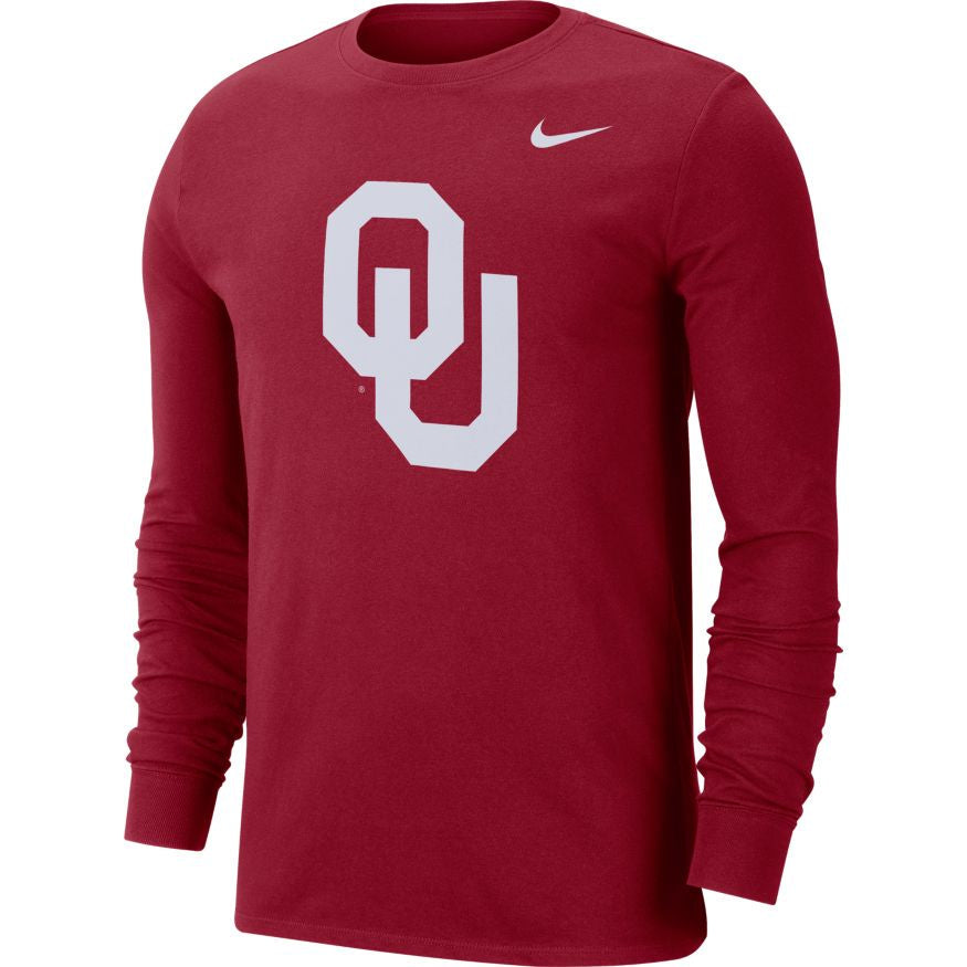 Oklahoma Sooners Nike School Logo Performance Long Sleeve T-Shirt product image 1, provided for visual reference and product
