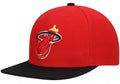 Miami Heat Mitchell & Ness 2-Tone 2.0 Snapback Hat-Red/Black for Men product image 1, provided for visual reference and
