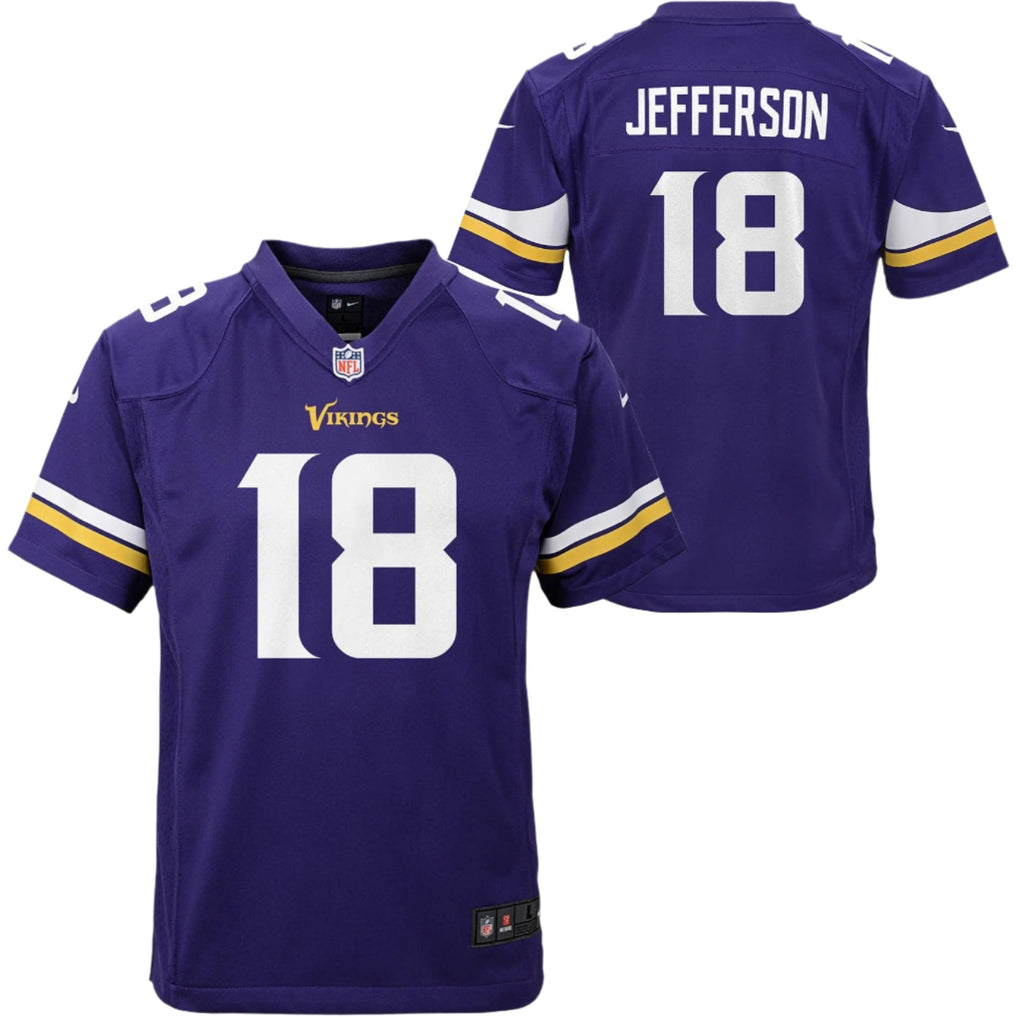 Youth Justin Jefferson Minnesota Vikings Purple Nike Game Jersey product image 1, provided for visual reference and product