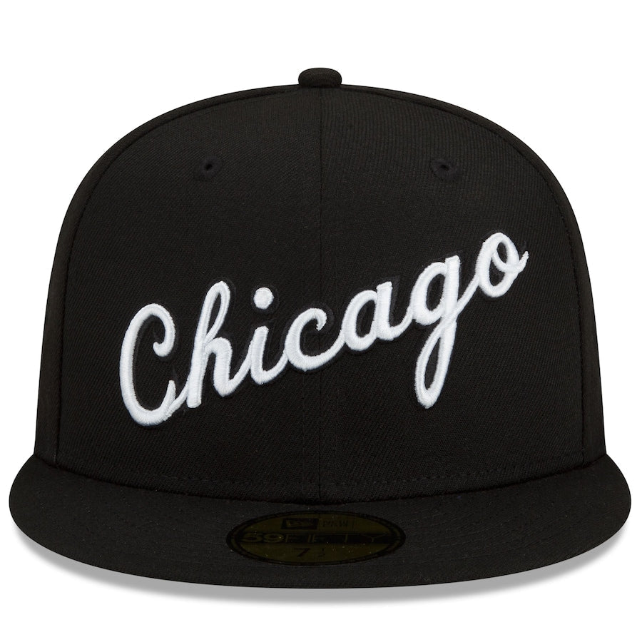 Chicago Bulls 2021-2022 City Edition Alternate Black New Era 59FIFTY Fitted Hat for Men product image 2, provided for visual