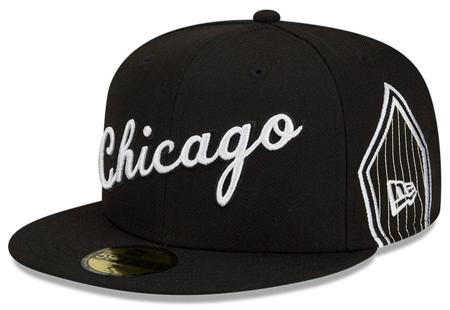 Chicago Bulls 2021-2022 City Edition Black New Era 59FIFTY Fitted Hat for Men product image 1, provided for visual reference