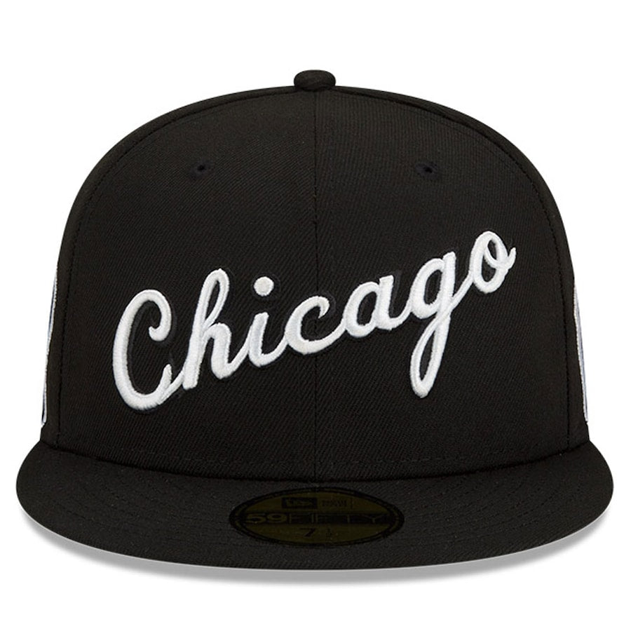 Chicago Bulls 2021-2022 City Edition Black New Era 59FIFTY Fitted Hat for Men product image 2, provided for visual reference